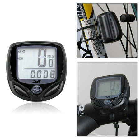 Bike Computer Odometer, Wireless Waterproof Multi-Functional Cycling Speedometer with LCD Backlight, Cable Tie and Battery for Mountain Road Touring Folding