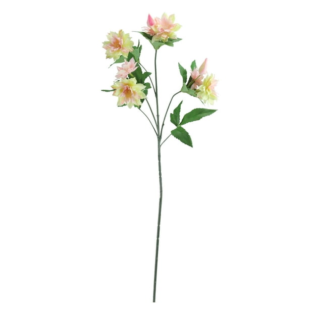 Select Artificials 27" Jaune et Rose Artificiel Mini Dahlia Inspiré Spray Floral