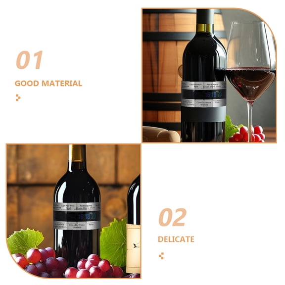 SOPOTUTU Stainless Steel Wine Bottle Thermometer Bracelet with Clear Digital Display for Accurate Temperature Reading
