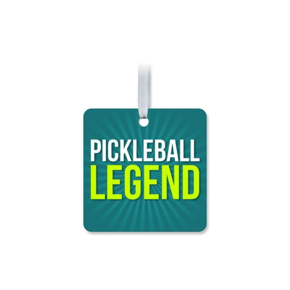 1 Pack - Pickleball Legend Fanatic's Aluminum Christmas Ornament - 3 Inch Square