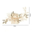 thumbnail image 5 of harmtty Hair Comb Elegant Temperament Decorative Handmade Non-slip Hair Ornaments Headpiece Bridal Wedding Faux Pearl Crystal Hair Comb Clip Party Favors,Golden, 5 of 7
