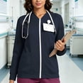 thumbnail image 7 of Vivianyo HD Women's V‑Neck Zip Up Nurse Work Sweatshirt, Fitted Stretch Long Sleeve Top, Fall Uniform Cover Up with Pen Sleeve Slots and Pockets for Medical Workplace and Daily Errands, Sizes S-2XL, 7 of 7