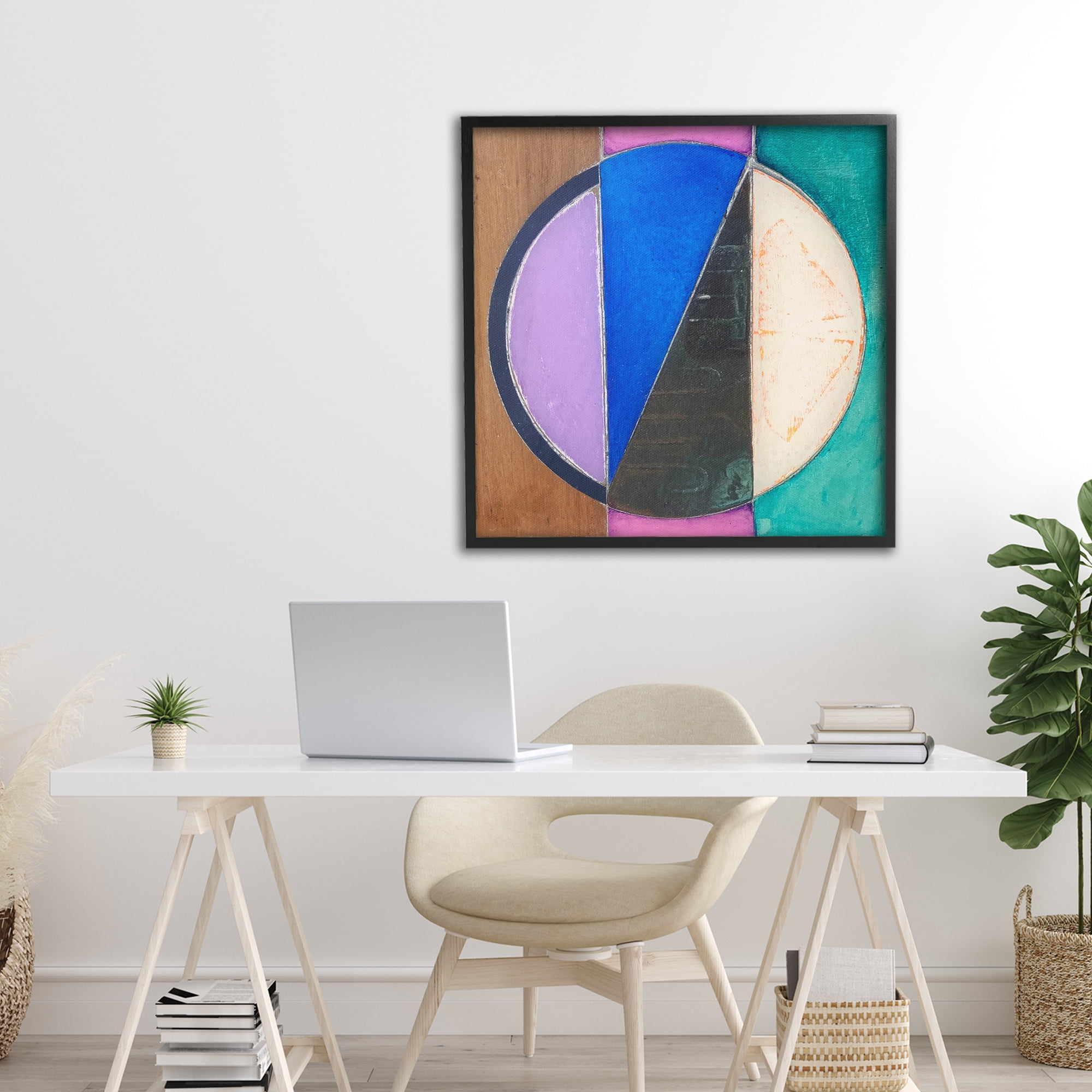 Stupell Industries Split Symmetry Circle Black Framed Giclee Art, design by Matthew Finger