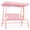 Pink, variant on Costway Kids Patio Swing,2-Seater Outdoor Porch Swing Lounge Chair with Adjustable Canopy Pink