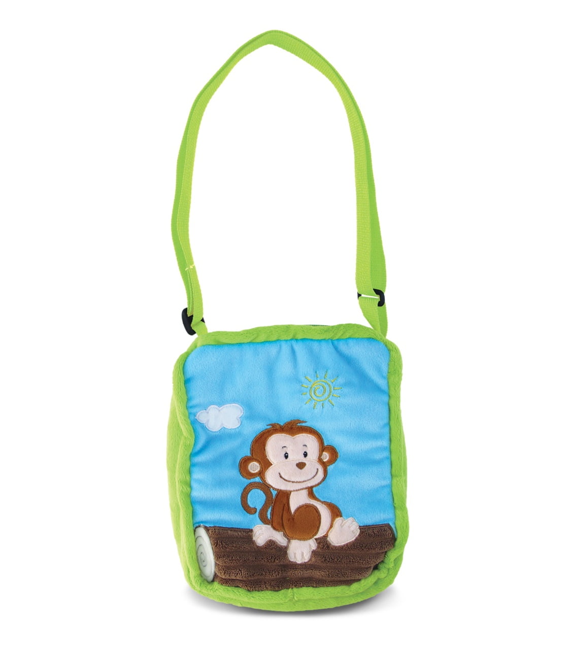 Puzzled Puzzled Kids 9" Green Blue Monkey Shoulder Bag