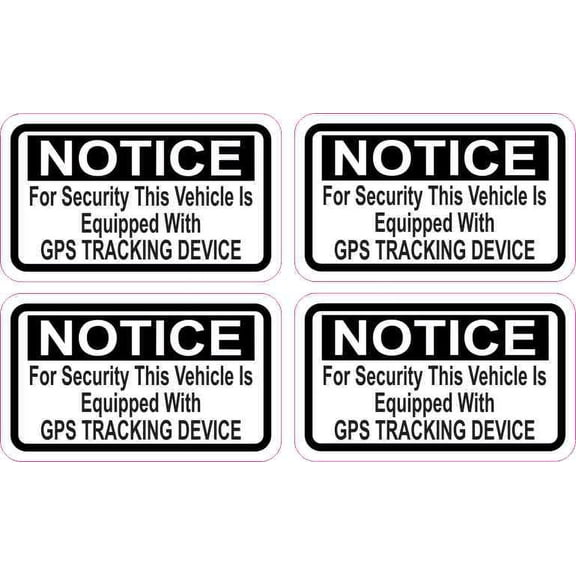 2.5in x 1.5in Vehicle Equipped with GPS Tracking Stickers