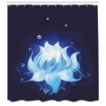 thumbnail image 3 of Ambesonne Floral Shower Curtain, Lotus with Dew Drops, 69"Wx70"L, Indigo Sky Blue, 3 of 3