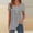 A210 Gray, variant on Tunic for Women Scoop Neck Short Sleeve Casual Loose Fit Blouse Solid Color Pleated Front Button Detail Soft Lightweight Summer Daily Tops