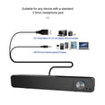 thumbnail image 3 of Noir Enceinte Pc, 12 Watt, Barre De Son Pc, Alimentation Usb, Jack 3,5 Mm, Haut Parleur Pour Ordinateur Portable, Tablette, Smartphone Et Tv, 3 of 3