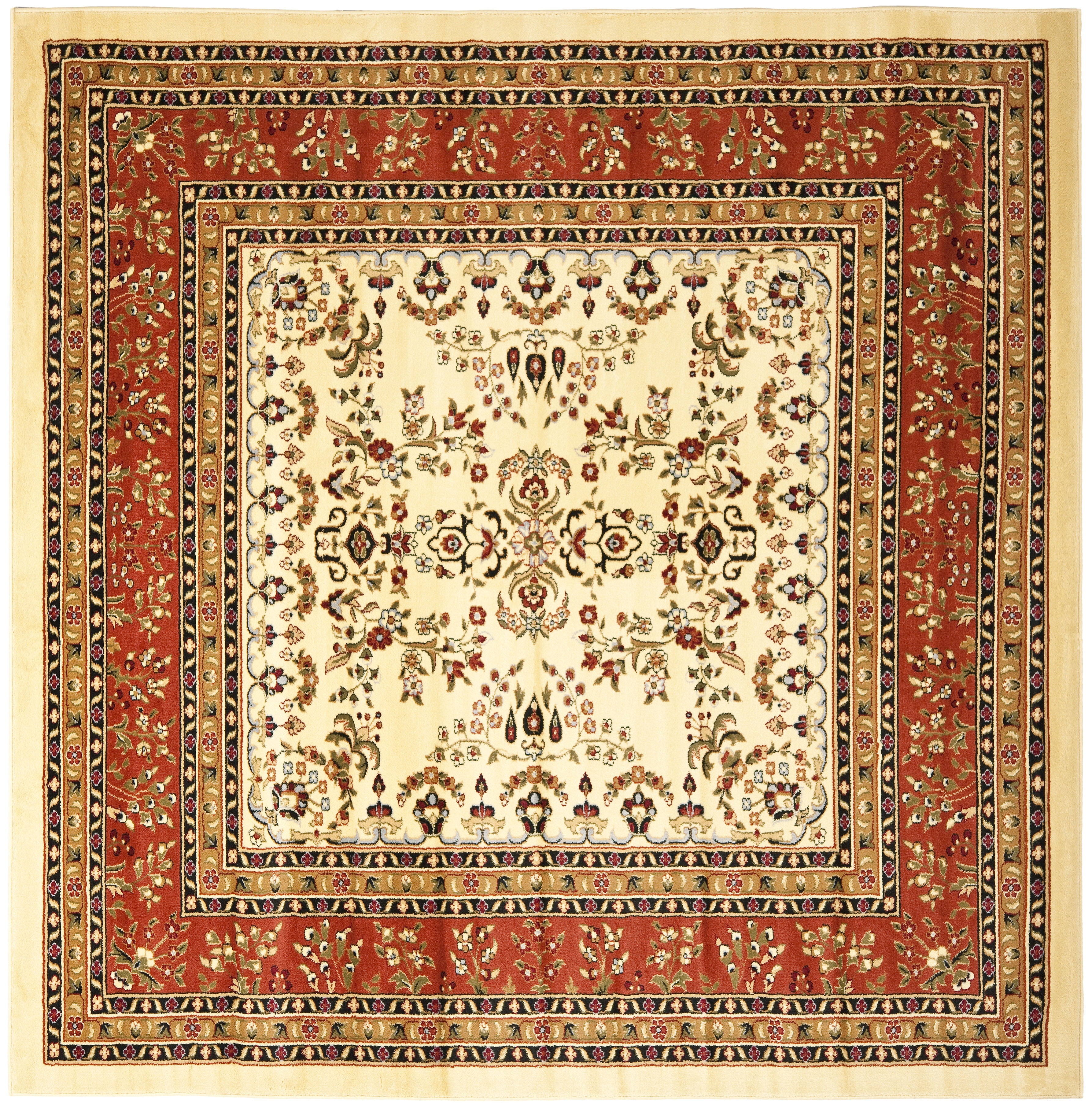 Safavieh Lyndhurst Isadora Floral Area Rug, Ivory/Rust, 4' x 4' Square