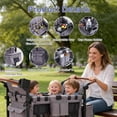 thumbnail image 2 of Stroller Wagon for 4 Kids, NEORIVER 4 Seater Wagon Stroller with Snack Tray, Large Storage Bag, Phone Cup Holder, Removable Canopy, Foldable Wagon Stroller 4 Seater with Adjustable Push Handles, 2 of 9