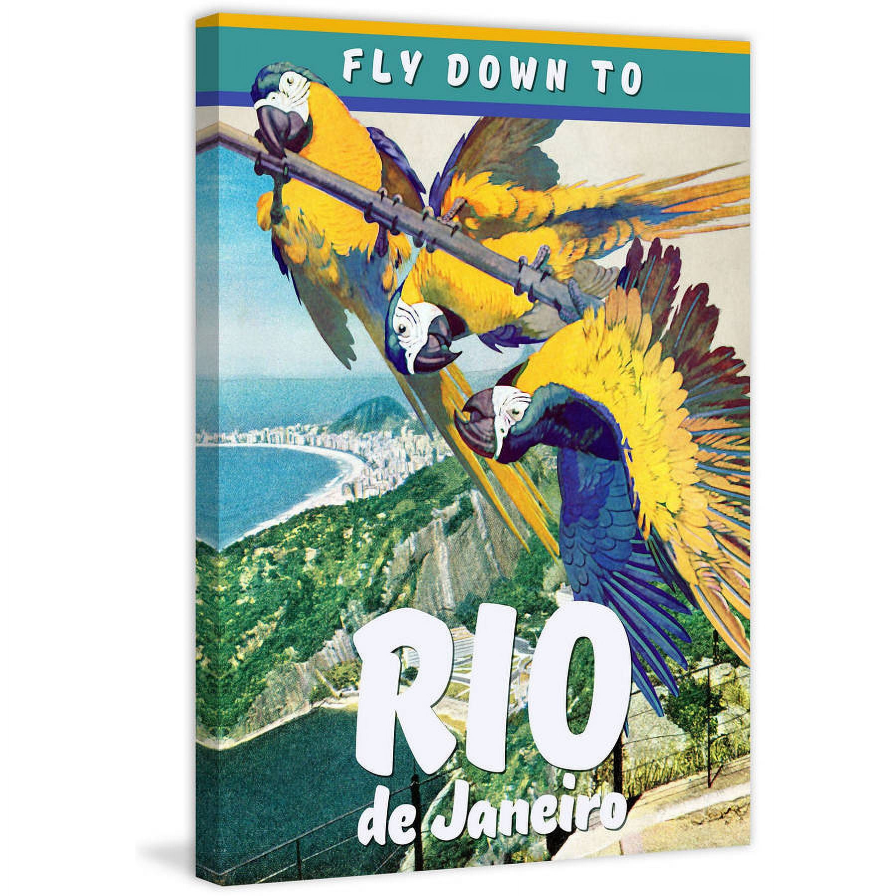 "Travel Poster Rio" Painting Print on Wrapped Canvas