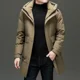 thumbnail image 3 of Chaqueta larga acolchada de plumón para hombre, chaqueta de invierno de marca con relleno de plumón de pato para hombre, chaqueta informal acolchada para hombre, 3 of 4