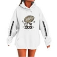thumbnail image 2 of Sweatshirt for Women Ndbuld Women's Print Hooded Sweatshirt Long Top With Long Sleeves And Pockets White M, 2 of 3