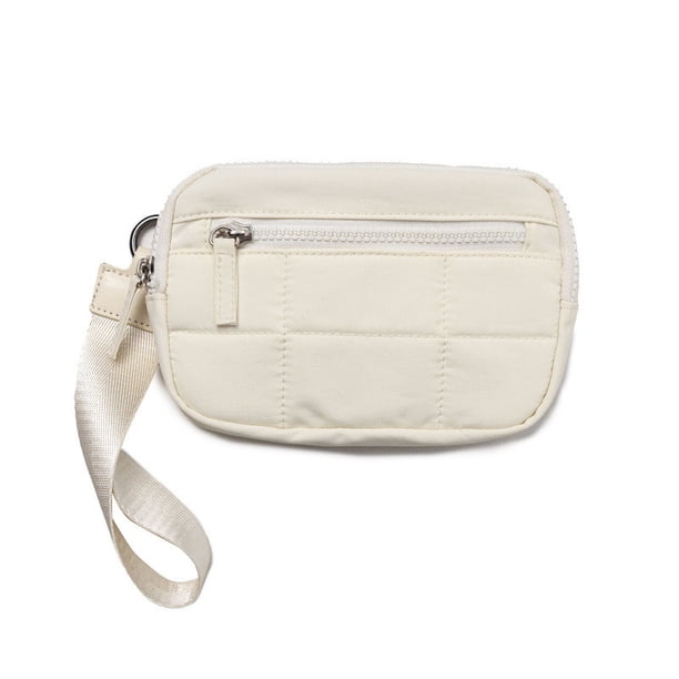 Cartera Del Titular de la Tarjeta Cartera de la Pulsera de la Mujer Correa Acolchada de Nylon con 3 Compartimientos con Cremallera Y Clip de la Tarjeta de Viaje
