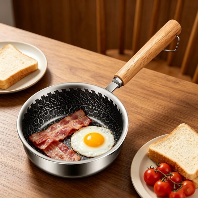 Outdor Stainless Steel Non Stick Egg Frying Pan Omelet Skillet Kitchen Cookware