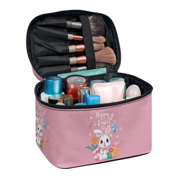 HELLHERO Easter Egg Polyester Makeup Brush Bag Large Cosmetic Bag Practical