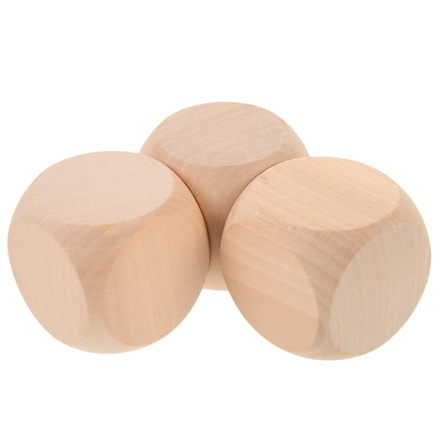 3 uds juegos de dados de madera en blanco dados de madera sin terminar bloques cuadrados de madera para manualidades DIY