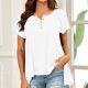 thumbnail image 2 of Moda mujer verano Casual botones Patchwork manga corta Pullove blusa sólida Fridja bn3635, 2 of 7