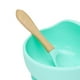 thumbnail image 5 of Tazón de succión de silicona de grado alimentici bebés y de bambú conjunto de alimentación para BPA sin vavajils microondas Verde Hugo cuchara cuenco de silicona, 5 of 6