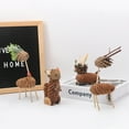 thumbnail image 4 of Sunjoy Tech 1 Pair Pine Cones Ornaments Squirrel Rabbit Deer Cat Realistic Looking Handmade Wooden Animal Table Ornaments Garden Decor, 4 of 8