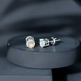 thumbnail image 5 of Rosec Jewels Real Ethiopian Opal Stud Earrings for Women (1.6 Carat, AAA Grade) - October Birthstone Earrings - Ready to Gift, 10K White Gold, 5 of 9