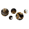 thumbnail image 2 of Designart "Marbled Dreamscape Gold and Black II" Modern Geometric Metal Wall Art Set of 5 Piece, 2 of 5