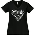 thumbnail image 3 of Inktastic Science Heart Beaker, Book, DNA and Microscope Women's Plus Size V-Neck T-Shirt, 3 of 5