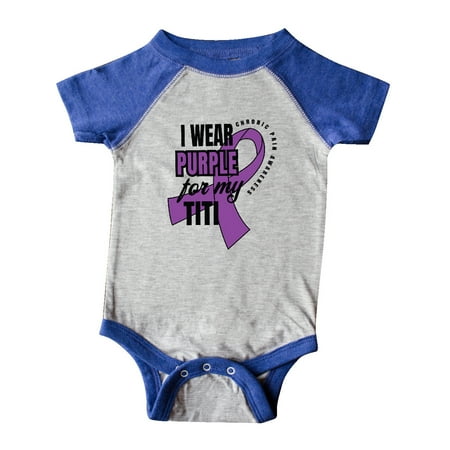 

Inktastic Chronic Pain I Wear Purple For My Titi Gift Baby Boy or Baby Girl Bodysuit
