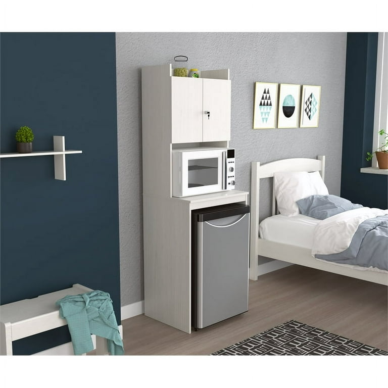 Trent Home Engineered Wood Mini Refrigerator/Microwave Storage Cabinet in  Oak 