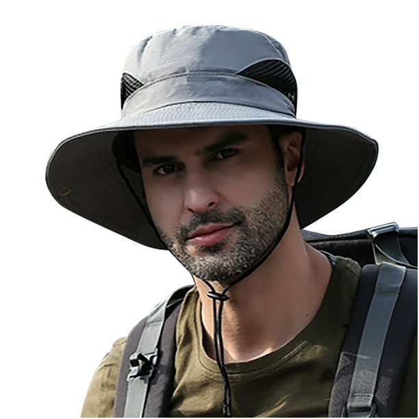 Xzngl Men Sun Cap Fishing Hat Quick Dry Outdoor Hat Uv Protection Cap Gray