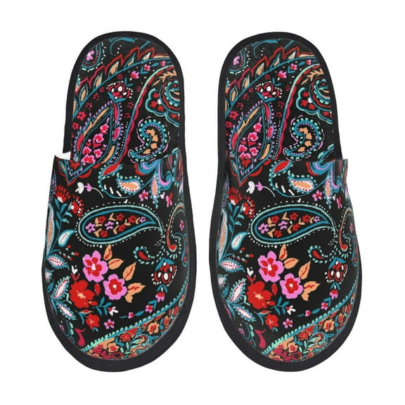 Silkie Paisley Slippers for women and Men, House Shoes for Unisex, Indoor House Shoes-Medium