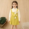 thumbnail image 2 of Levmjia Girls Dress Set 1 - 8 Years Acrylic Soft Pocket Rabbit Floral Trim Knit Sweater Dress Girl Outfit Long Sleeve Cardigan Dress for Kids Girls Clothing, 2 of 8