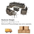 thumbnail image 5 of Ovios 10 Pieces Outdoor Patio Furniture Set with Fire Pit All-Weather Wicker Sectional with Swivel Chairs, Black, 5 of 12