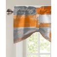 thumbnail image 3 of Tie Up Valance Curtain for Kitchen,Orange Gradient Oil Painting Style Rod Pocket Short Curtains Adjustable Tie-Up Shade Valances,Gray Color Block Window Treatment for Bathroom Living Room Bedroom, 3 of 8
