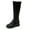 Black, variant on Women's Boots, Classic Tall Boots with Functional back Zipper and Outside Decorative, Low Heel