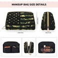 thumbnail image 5 of Naloa American Flag Camo Leather Makeup Bag for Purse Travel, Portable Small Cosmetic Organizer for Women and Girls, Make up Bag with Zipper, 5 of 8