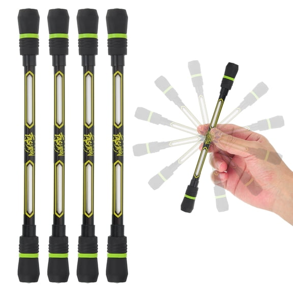 Uxcell 4 Pcs Spinning Pen, 0.5mm Gel Pens Black Ink Rollerball Pens Fidget Rolling Finger Cool with Weighted Ball for Adults Game Entertainment Pressure Reduce Office, Yellow