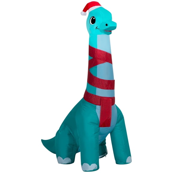 Multicolor Brachiosaurus Christmas Airblown Yard Inflatable, 3.5', by Holiday Time