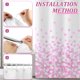 thumbnail image 4 of Dznils Cortina Shower de Tela de Pétalos de Rosa Rosa Cortina de Baño con Estampado Floral y Ganchos, 72 x 72, 4 of 11