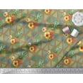 thumbnail image 2 of Soimoi Brown Poly Georgette Fabric Triangle & Pine Fruits Print Fabric by the Yard 52 Inch Wide, 2 of 5