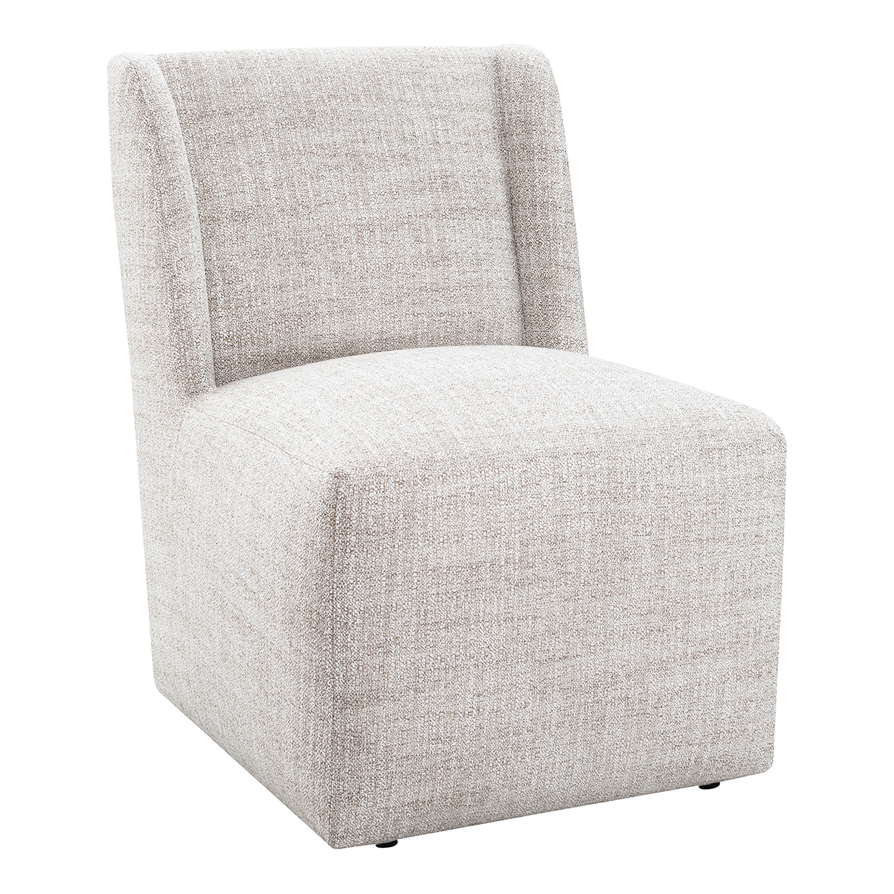 Furniture of America Jaine Modern Fabric Wing Back Dining Side Chair with Casters, Ginger Brown