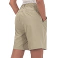 thumbnail image 5 of Little Donkey Andy 8 Inch Inseam Golf Shorts for Women Bermuda Quick Dry Elastic Waist Shorts for Hiking Travel Casual Khaki L, 5 of 6