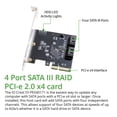 thumbnail image 2 of Tarjeta de expansión RAID IO CREST de 4 puertos SATA III a PCI-e x2, 2 of 5