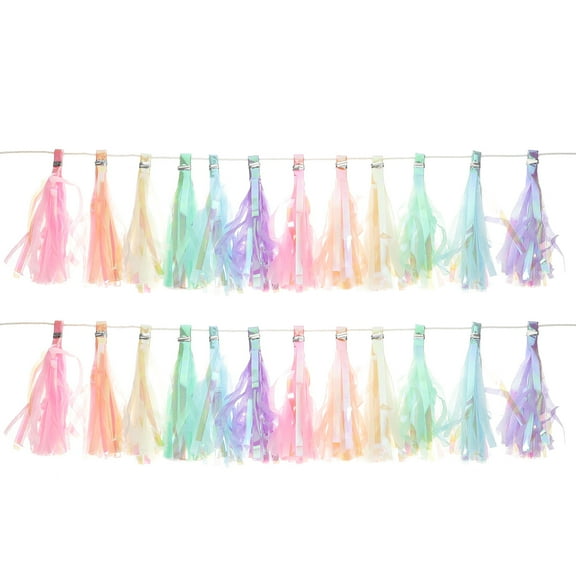 Niceauty 2Pcs Colored Tassel Pull Flag Gar Assorted Color Decorative Ribbon Banner