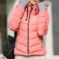 thumbnail image 2 of Viikei Women Coats Clearance Down Jackets for Women Cotton Coats Womens Hoodie Outwear Pocket Solid Warm Down Jacket Coat, 2 of 9