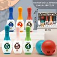 thumbnail image 2 of Juego de bolos con patrón colorido, juego de bolos para niños o padres e hijos, deportes de interior interactivos, actividad creativa, 2 of 4