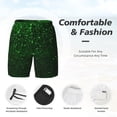 thumbnail image 3 of Naloa Green Sparkling Print Men Swim Trunks with Compression Liner ,Board Shorts,Men's Swim Shorts with Drawstring and Elastic Waistband-XX-Large, 3 of 6
