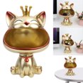 thumbnail image 1 of Figura Gato La Suerte Con Resina Llavero Cuenco Estatua Gato La Fortuna (dorado), 1 of 9