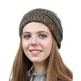 thumbnail image 2 of NYFASHION101 Unisex Multicolor Warm Cable Knit Slouch Pom Pom Beanie Cap - Black/Dk Beige, 2 of 4